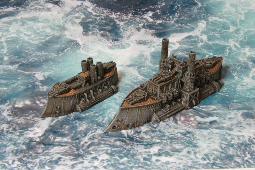 HMS Richard III Ruler Class Battleship alongside HMS Zulu.